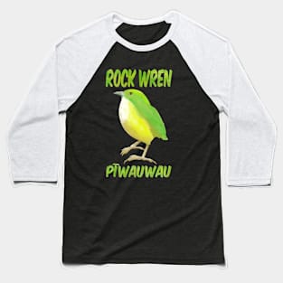 Rock Wren Piwauwau NZ bird Baseball T-Shirt